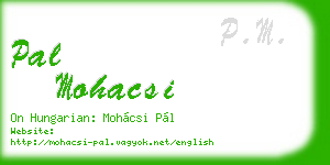pal mohacsi business card
