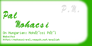 pal mohacsi business card